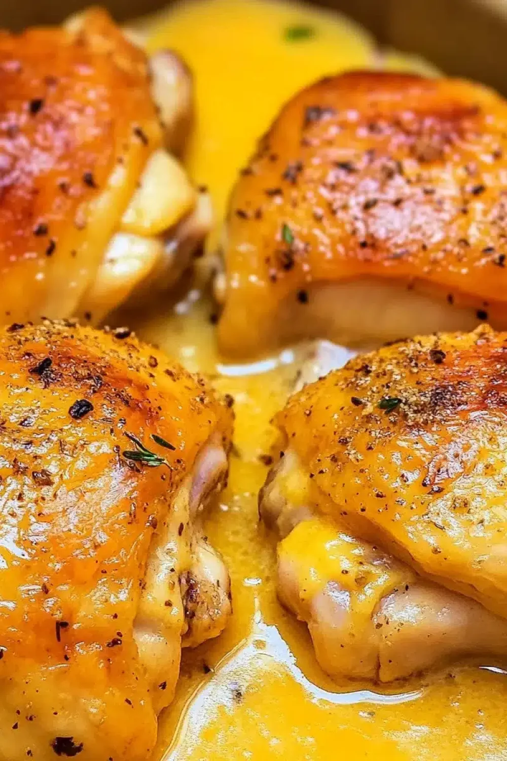 garlic roasted chicken thighs with parmesan gravy