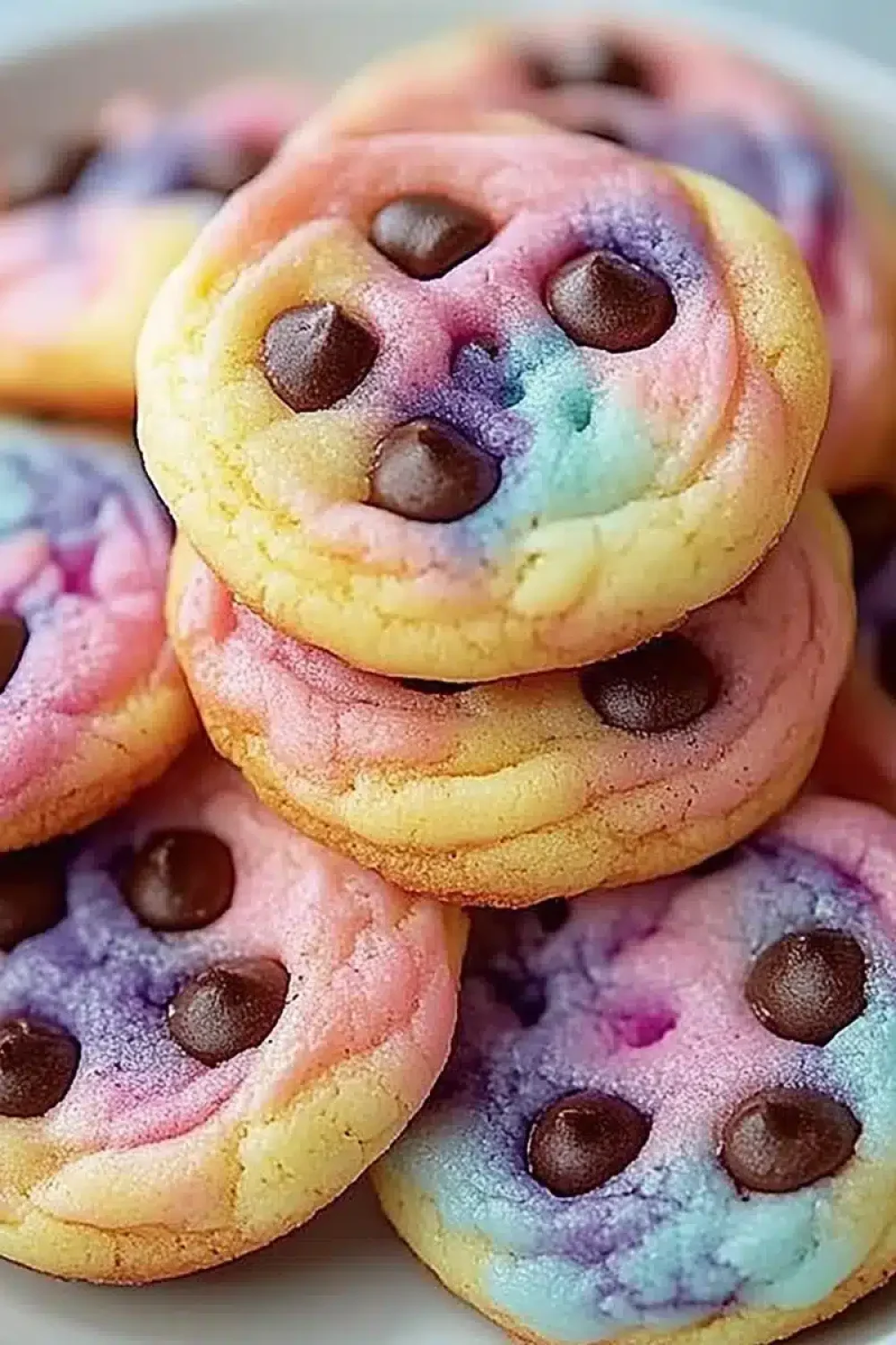 marbled pastel cookies