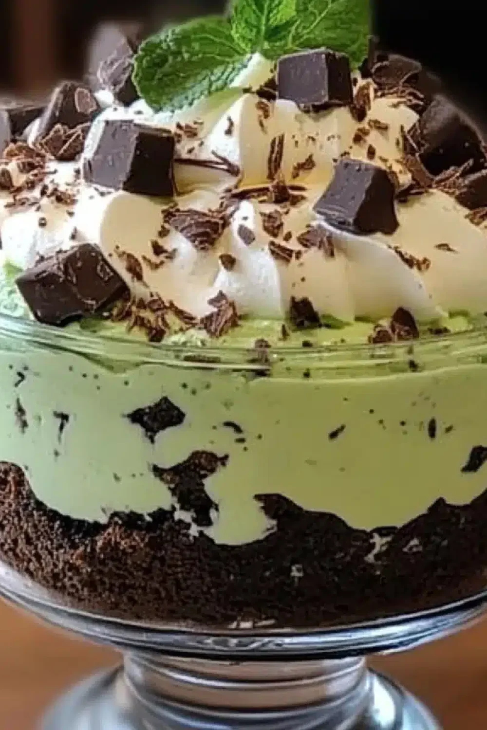 mint chocolate brownie trifle