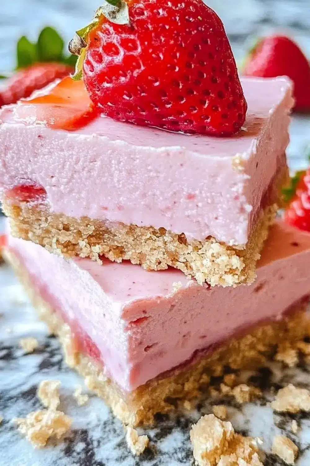no bake strawberry cheesecake bars