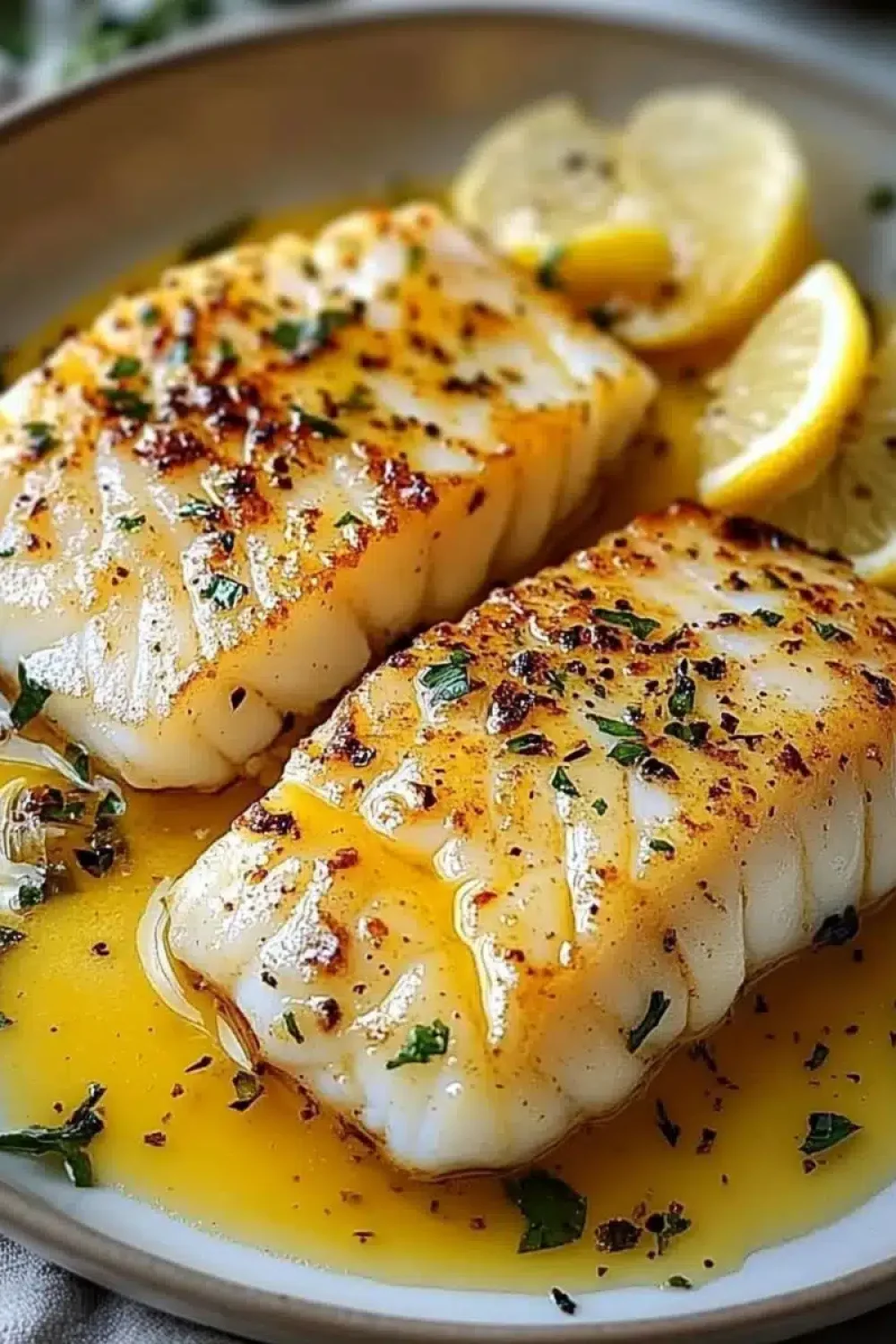 pan fried cod with lemon butter sauce