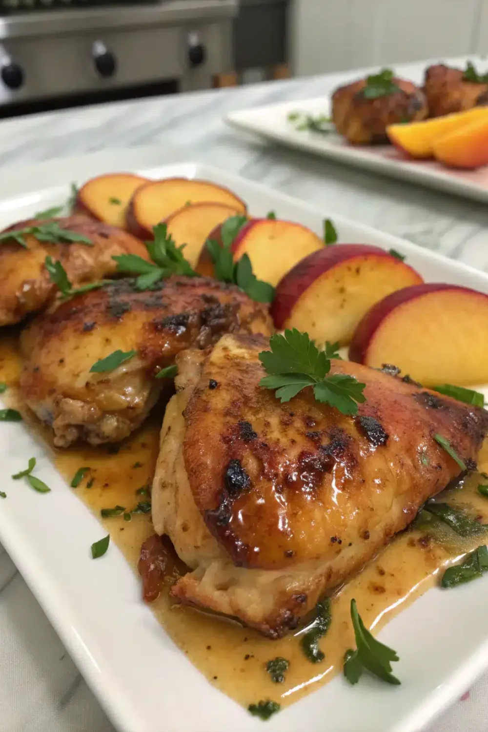 peach glazed chicken
