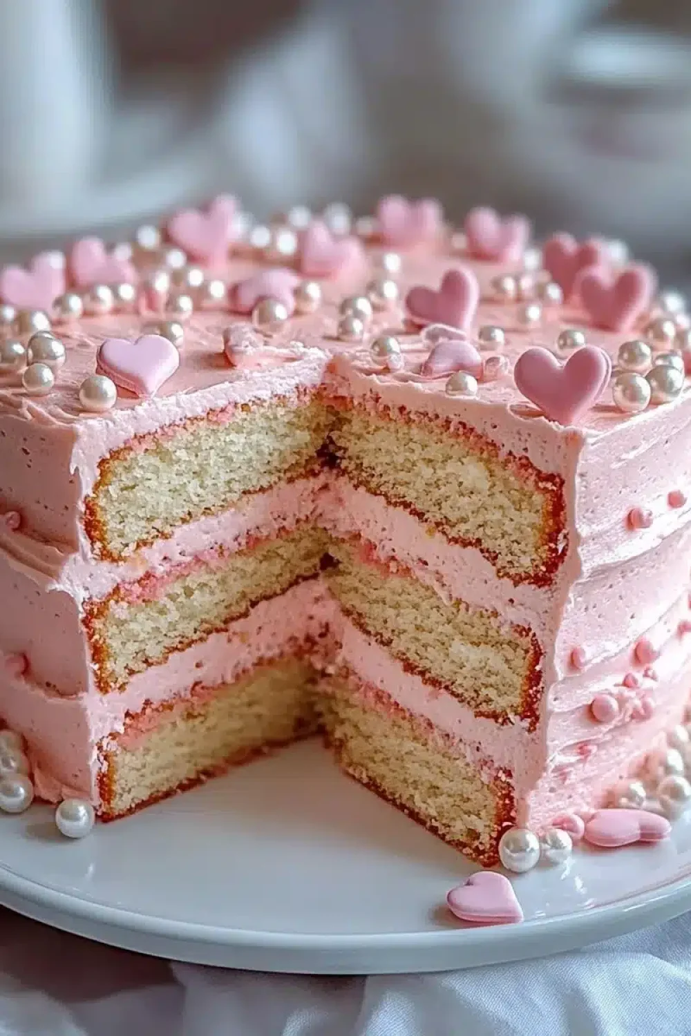 pink vanilla cake squares