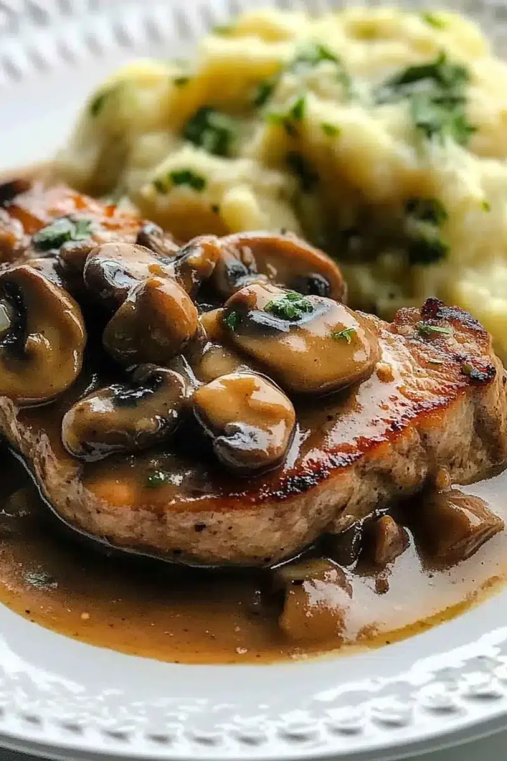 pork chops in garlic mushroom sauce