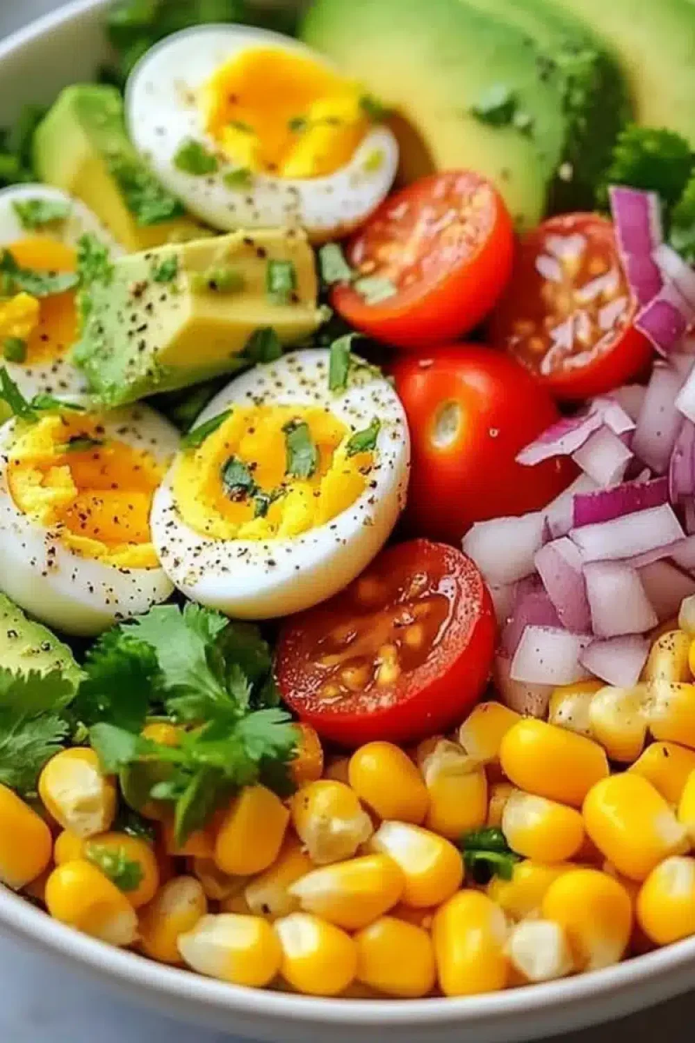protein packed avocado egg salad bowl