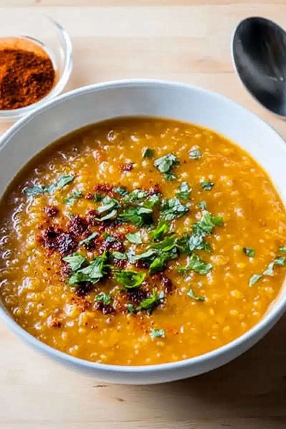 red lentil soup with warm spices