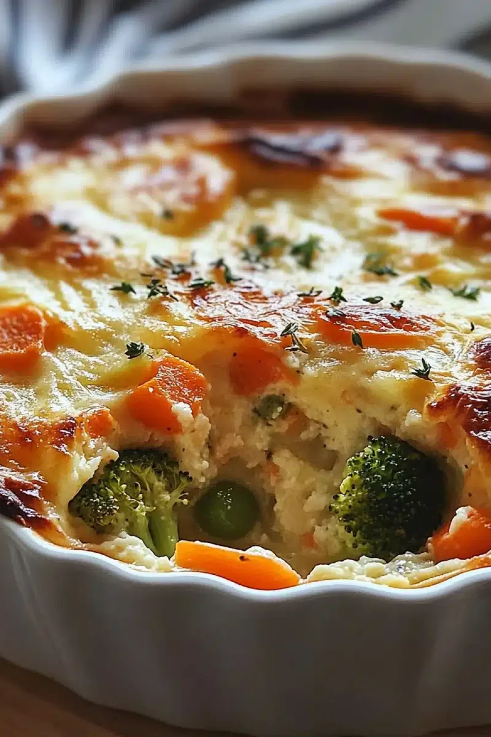 savory vegetable and cheese egg bake