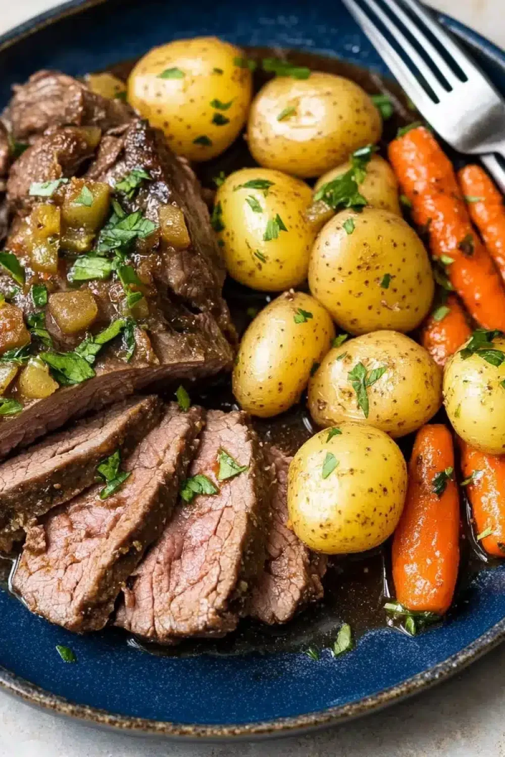 slow cooker classic pot roast with carrots and pot