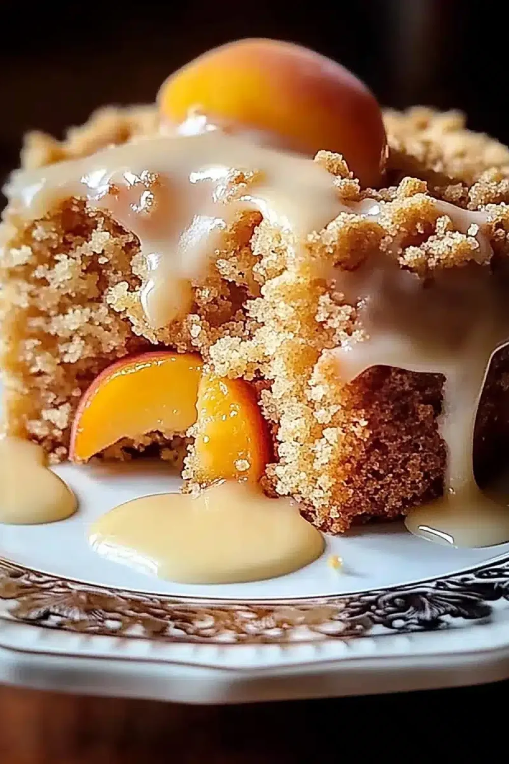southern peach crumb cake