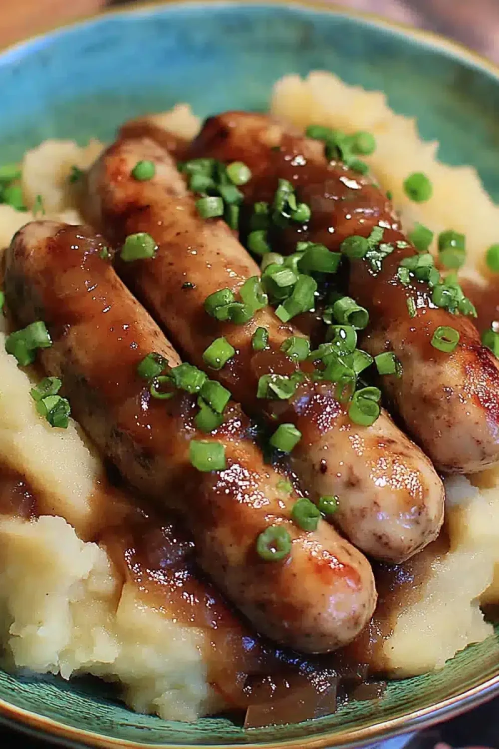 true bangers and mash with onion gravy