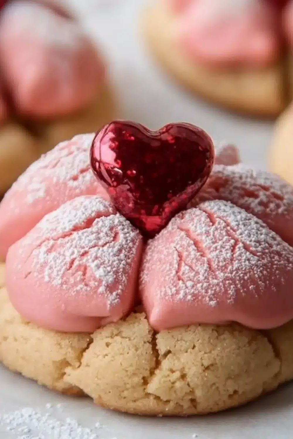 valentines strawberry kiss cookies